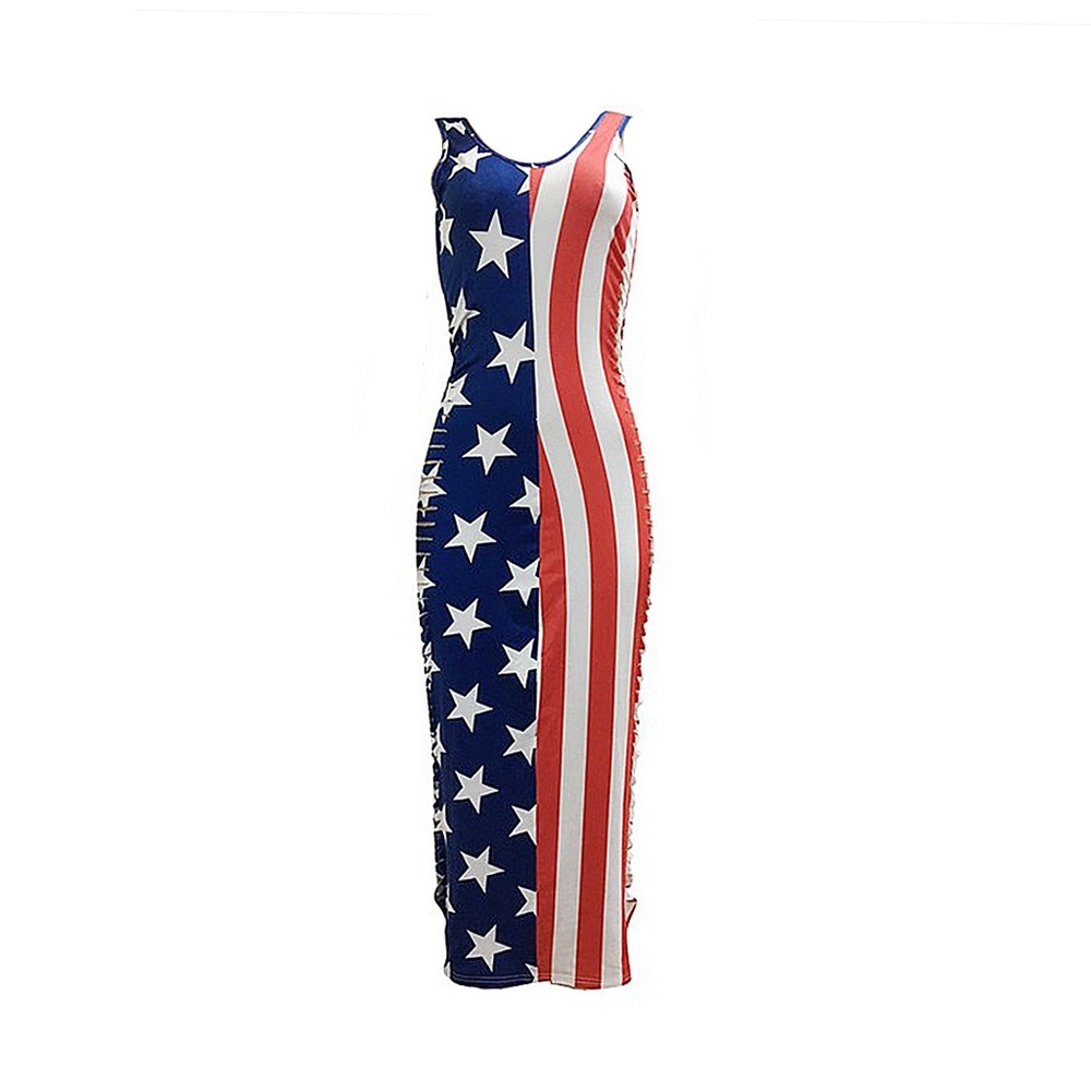 Superb Red White & Blue Maxi Dress - Picture 2 of 8